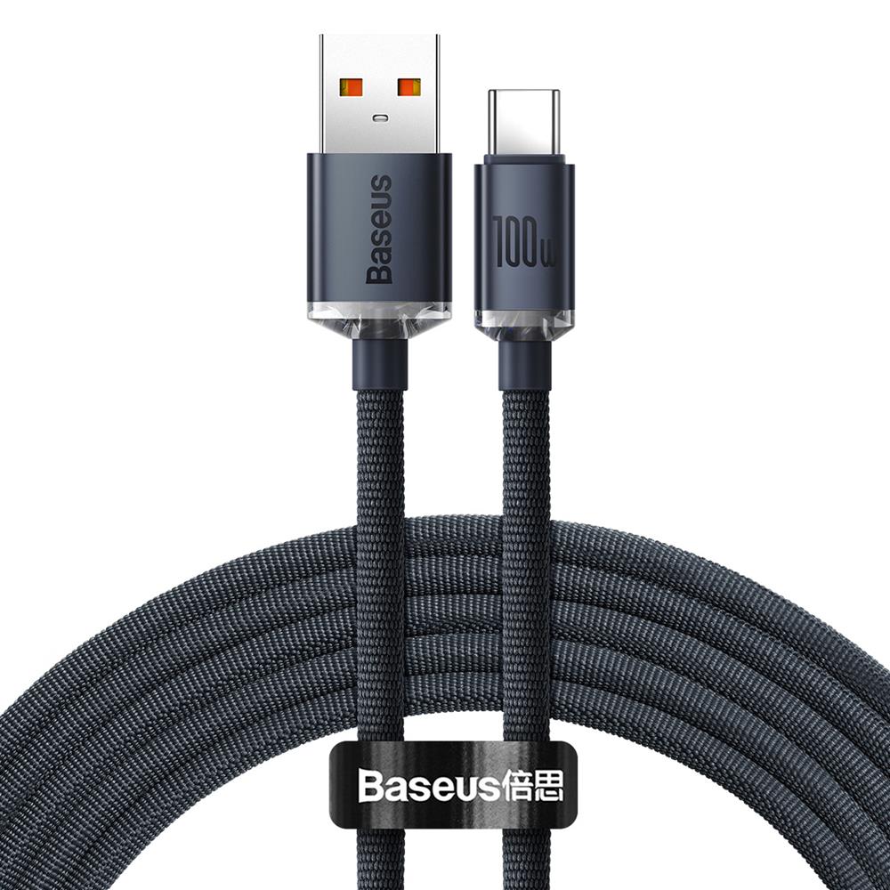 Baseus cable Crystal Shine USB - USB-C 2,0 m 100W black