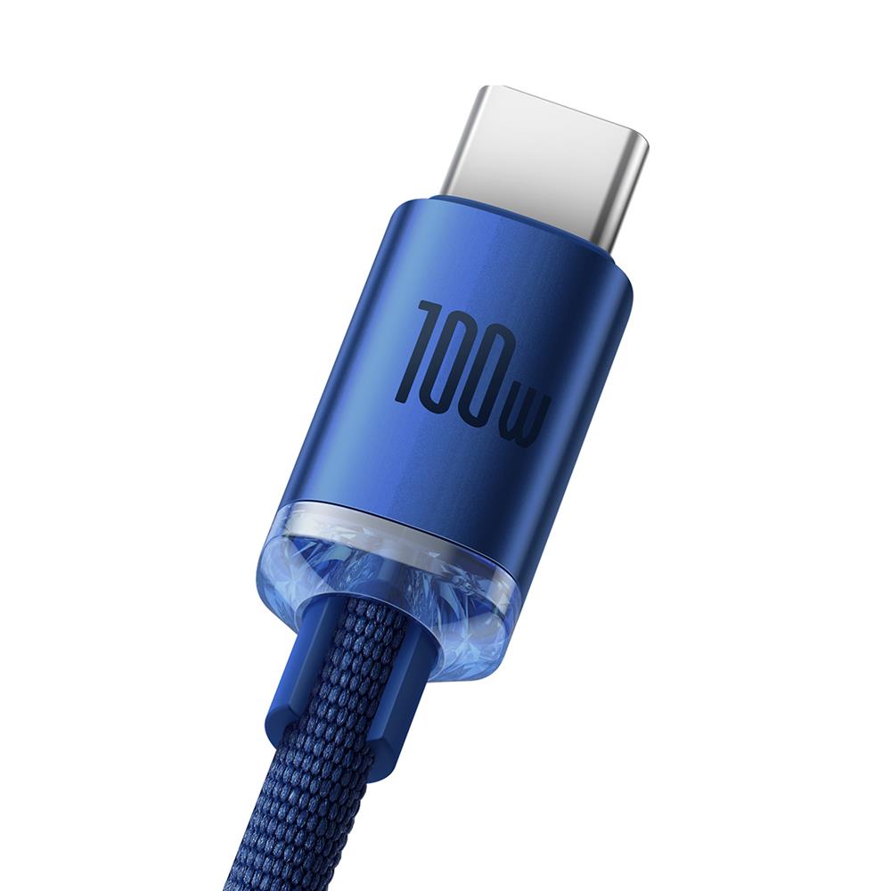 Baseus cable Crystal Shine USB - USB-C 2,0 m 100W blue