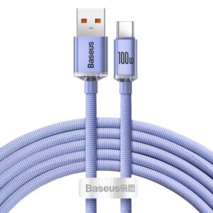 Baseus cable Crystal Shine USB - USB-C 2,0 m 100W purple