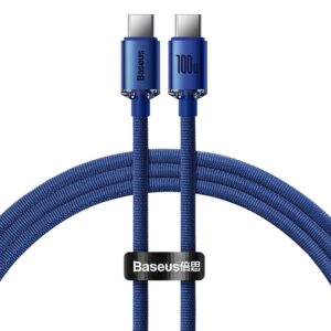 Baseus cable Crystal Shine USB-C - USB-C 1,2 m 100W blue