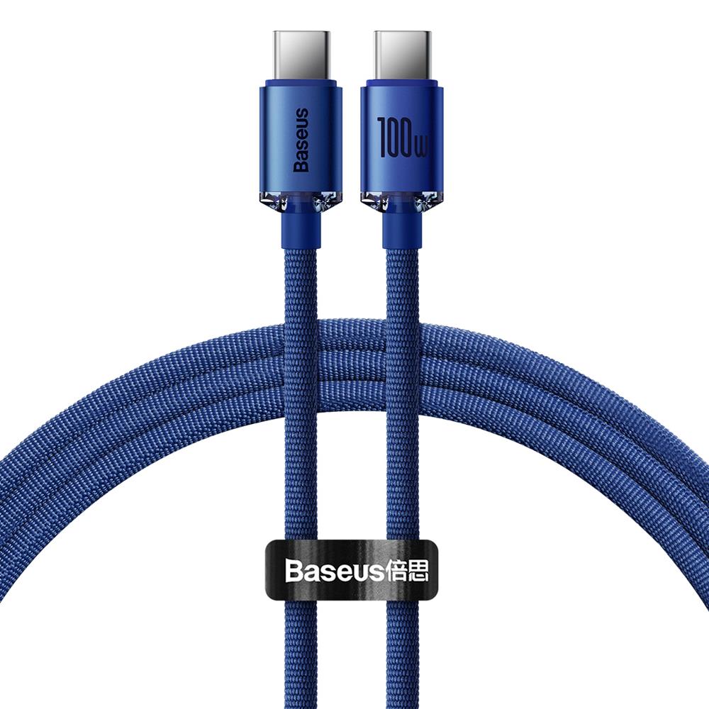 Baseus cable Crystal Shine USB-C - USB-C 1,2 m 100W blue