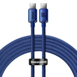 Baseus cable Crystal Shine USB-C - USB-C 2,0 m 100W blue