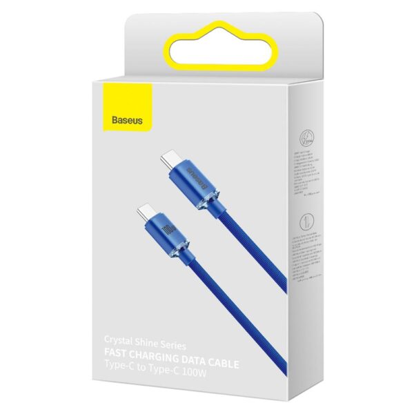 Baseus cable Crystal Shine USB-C - USB-C 2,0 m 100W blue