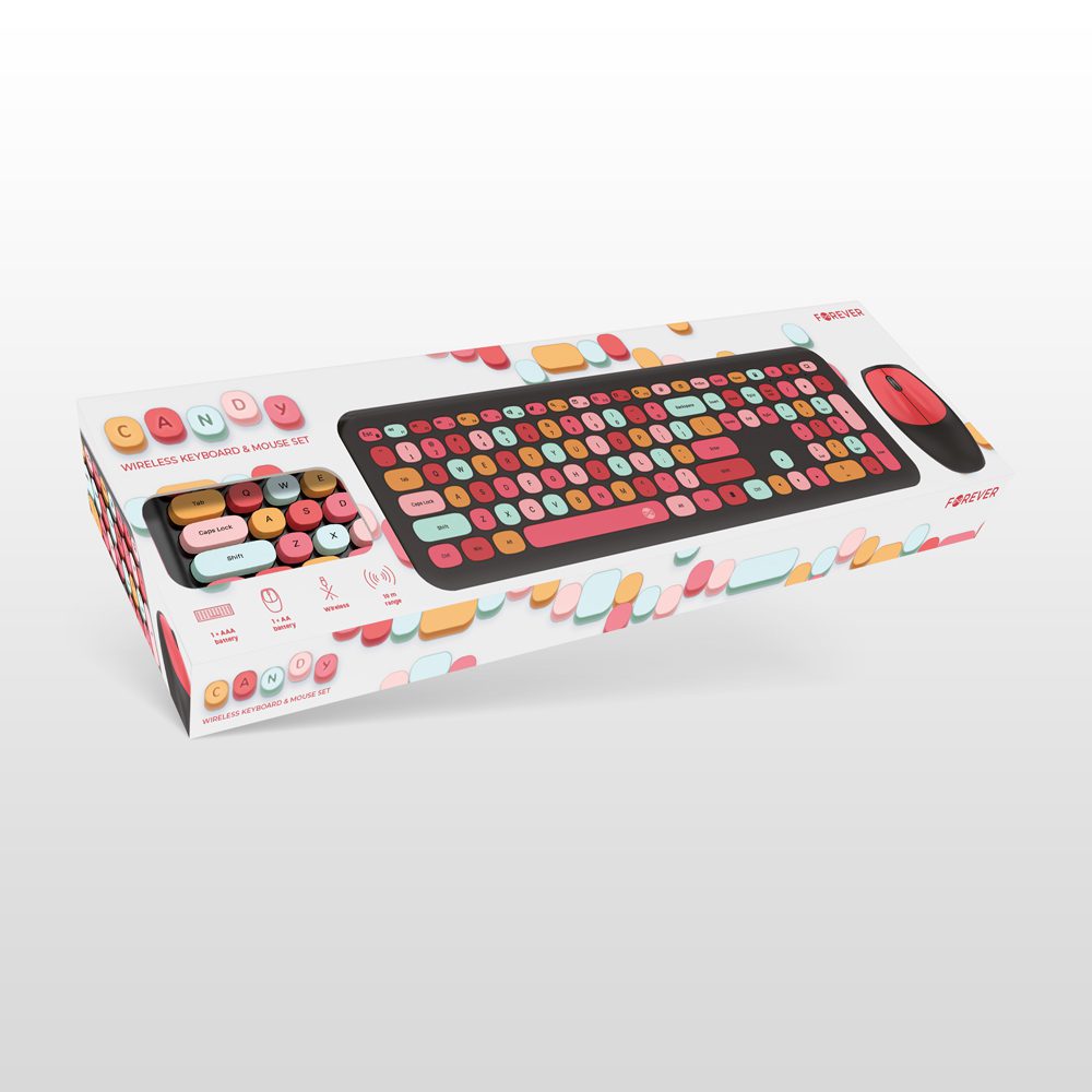 Forever keyboard + mouse Candy black-red