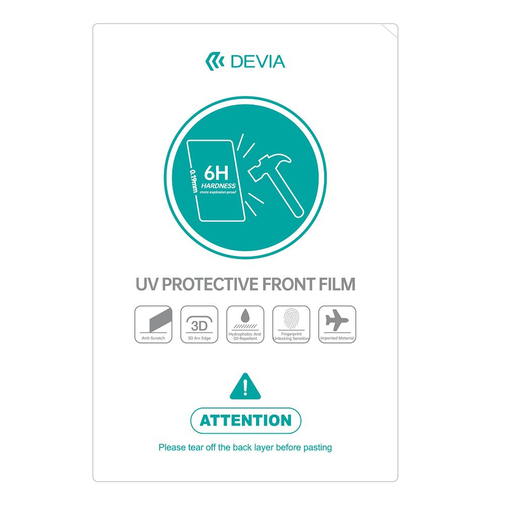 293860_oryg Devia Set of smartphone film UV 0,19mm 20pcs 6H for the cutting machine