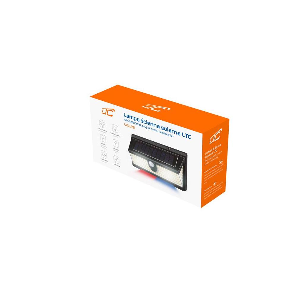 Solar wall lamp 172 LED SMD white 18 SMD blue-red, 2000lm PIR IP65 2400mAh