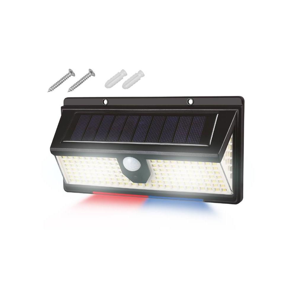 Solar wall lamp 172 LED SMD white 18 SMD blue-red, 2000lm PIR IP65 2400mAh