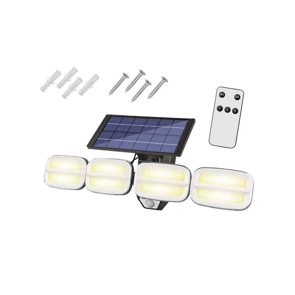 Solar wall lamp with adjustment and remote 8 LED COB 800lm PIR IP65 4800mAh