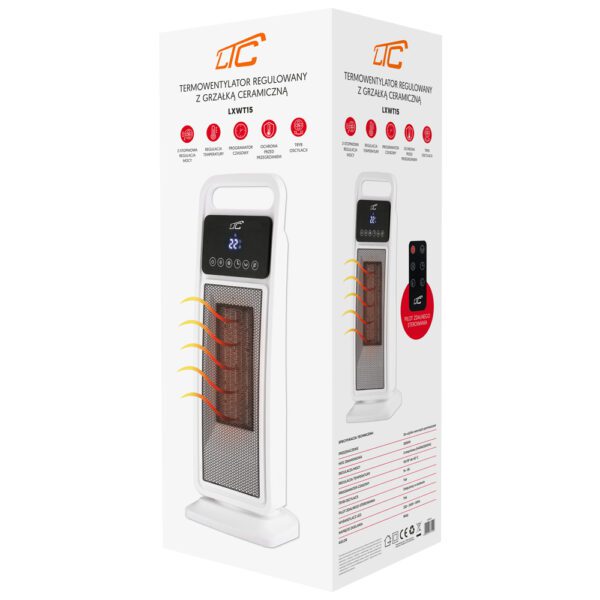 White heater LTC with ceramic heating element 1400/2000W with remote