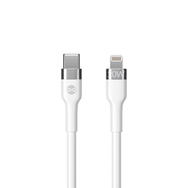 Forever Flexible cable USB-C - Lightning 2,0 m 20W white