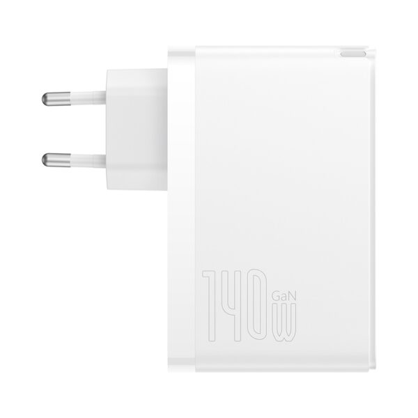 Baseus wall charger GaN5 Pro PD 140W 2x USB-C 1x USB white + USB-C - USB-C 240W cable