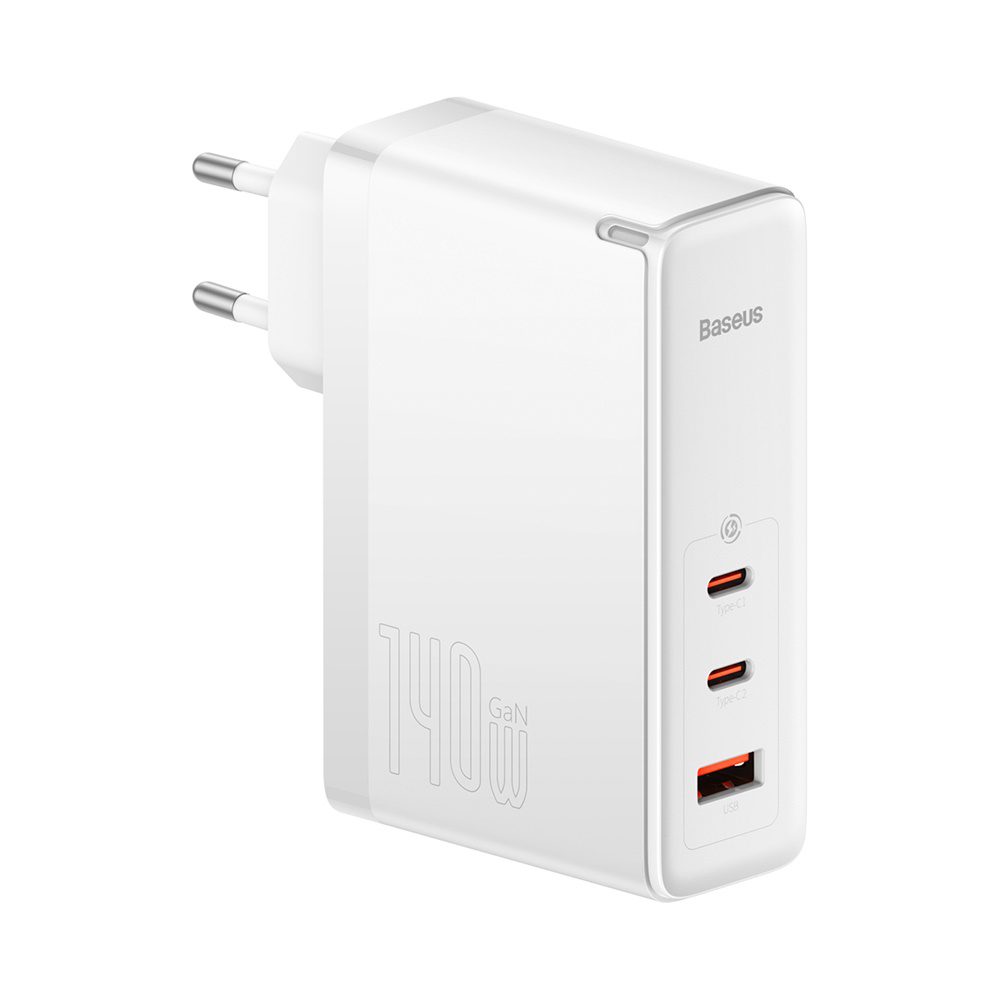 299813_oryg Baseus wall charger GaN5 Pro PD 140W 2x USB-C 1x USB white + USB-C - USB-C 240W cable
