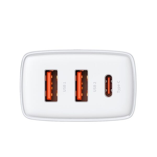 Baseus wall charger Compact PD 30W 1x USB-C 2x USB white