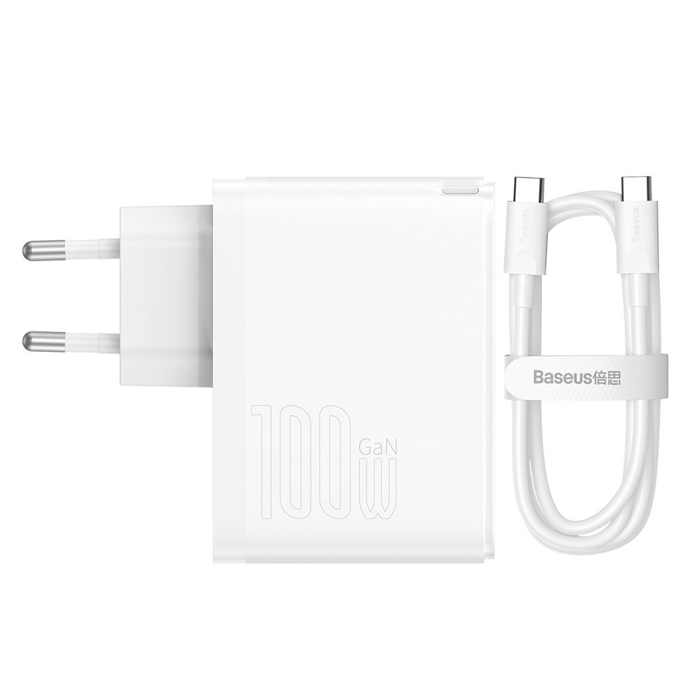 299884_oryg Baseus wall charger GaN5 Pro PD 100W 1x USB-C 1x USB white+ USB-C - USB-C
