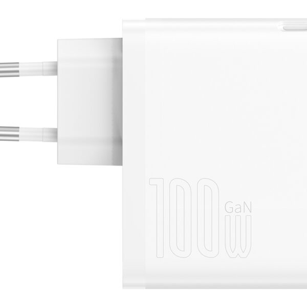 Baseus wall charger GaN5 Pro PD 100W 1x USB-C 1x USB white+ USB-C - USB-C