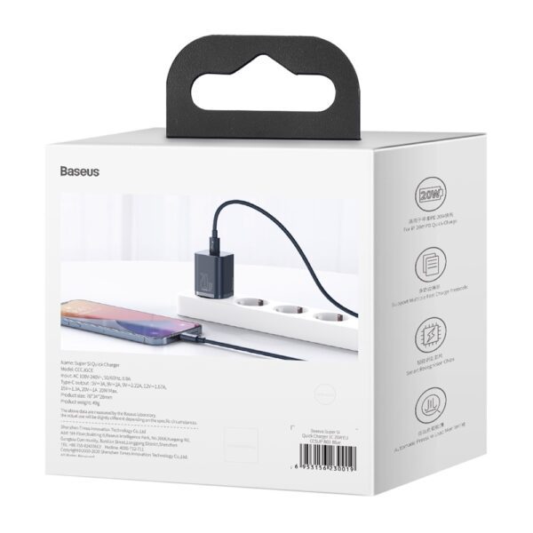 Baseus wall charger Super Si PD 20W 1x USB-C blue