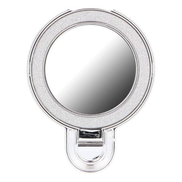 Phone stand CIRCLE MIRROR - stick-on - silver