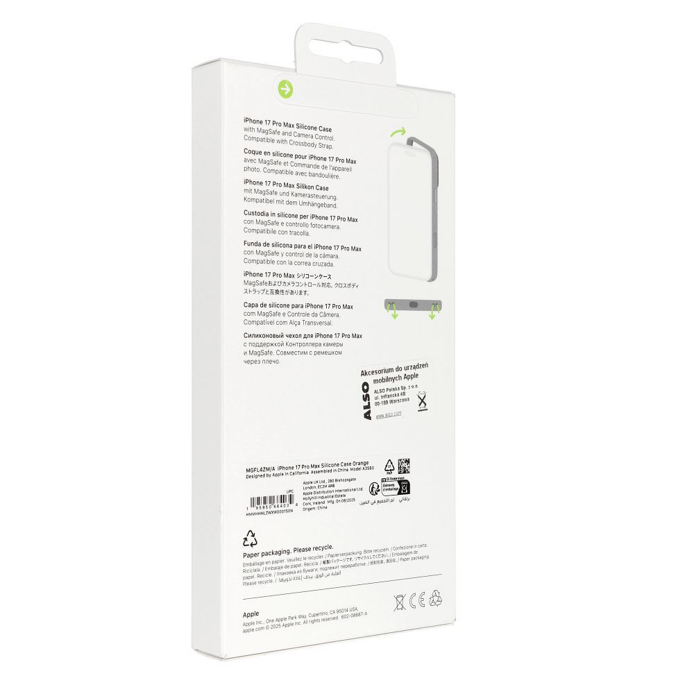 iPhone 17 Pro Max Silicone Case with MagSafe – Orange