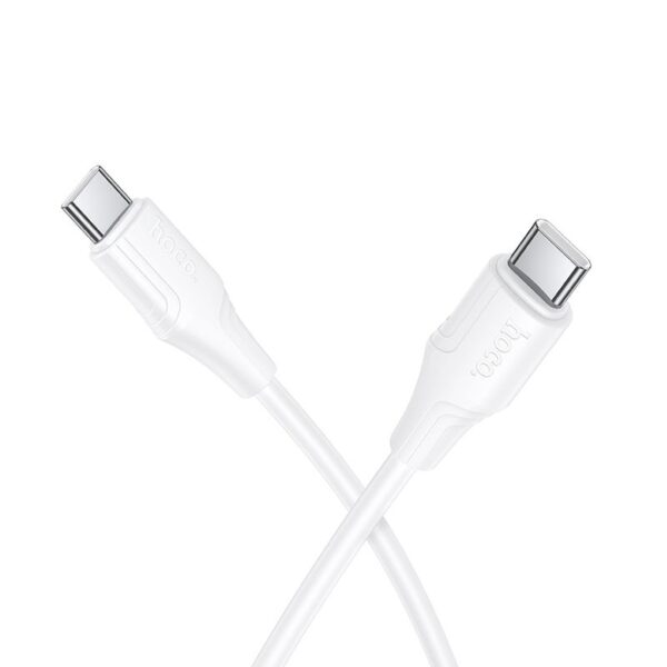 Silicone Cable USB C to USB C Hoco 3A 60W 1 m X124 white