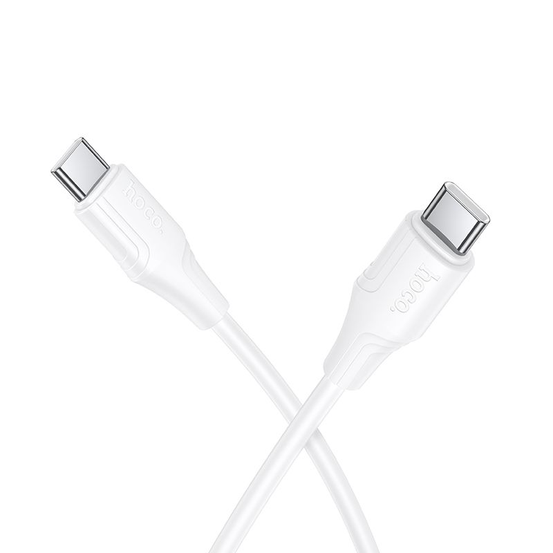 Silicone Cable USB C to USB C Hoco 3A 60W 1 m X124 white