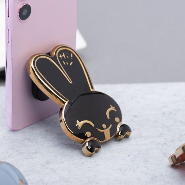 Phone stand RABBIT - stick-on - black