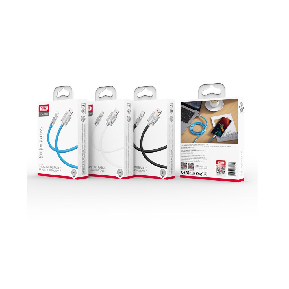 300553_oryg XO cable NB227 USB - USB-C 1,2 m 6A white