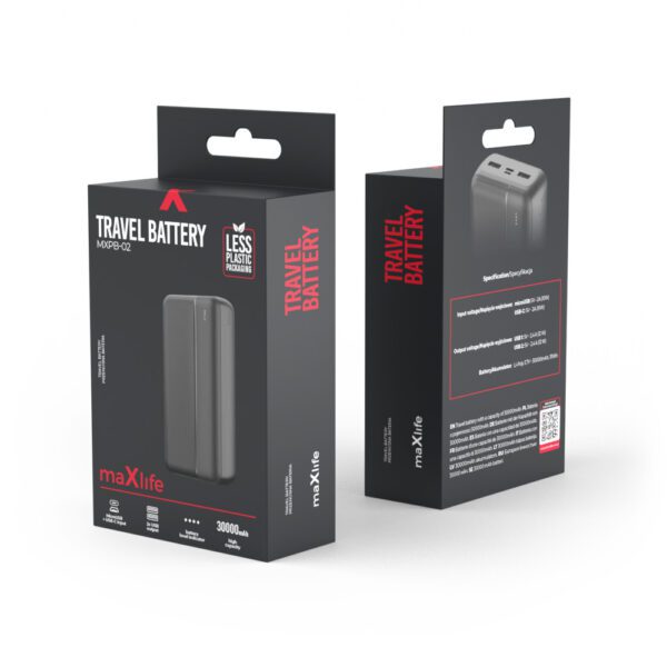 Maxlife power bank MXPB-02 30000 mAh black