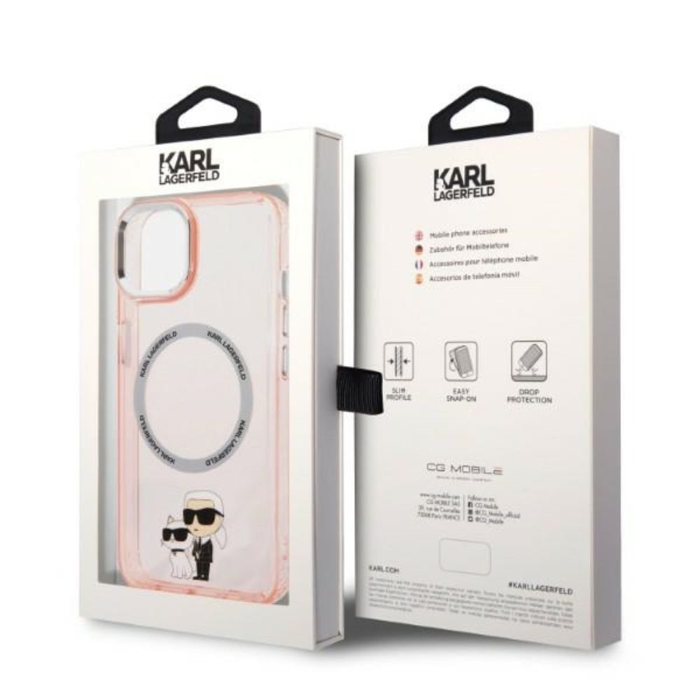 Karl Lagerfeld case for iPhone 14 6,1" KLHMP14SHNKCIP pink hardcase Magsafe IML NFT K&C