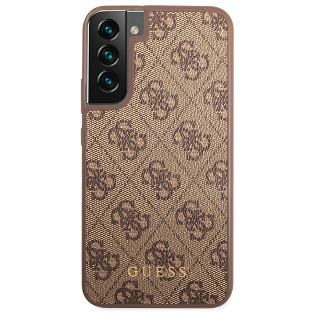 303844_oryg Guess case for Samsung Galaxy S23 GUHCS23SG4GFBR brown hardcase 4G Metal Gold Logo