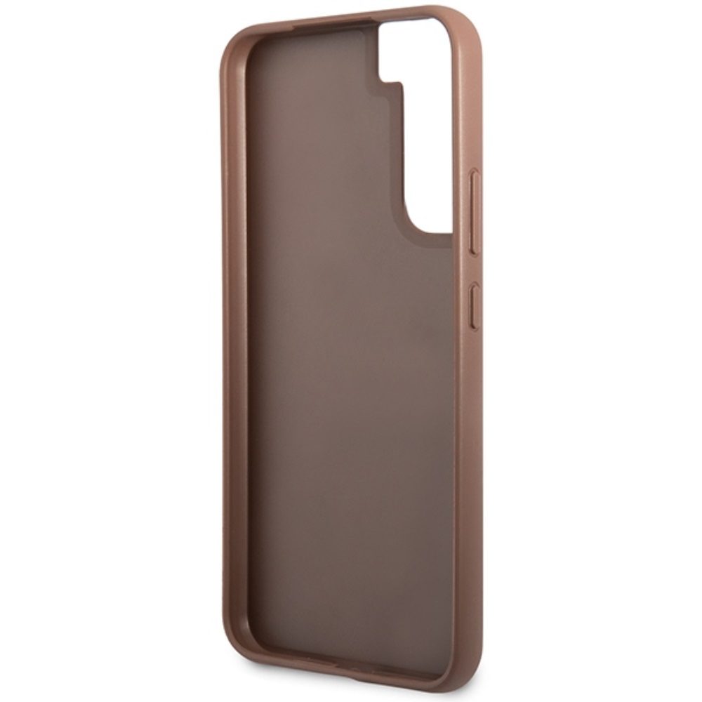 303845_oryg Guess case for Samsung Galaxy S23 GUHCS23SG4GFBR brown hardcase 4G Metal Gold Logo