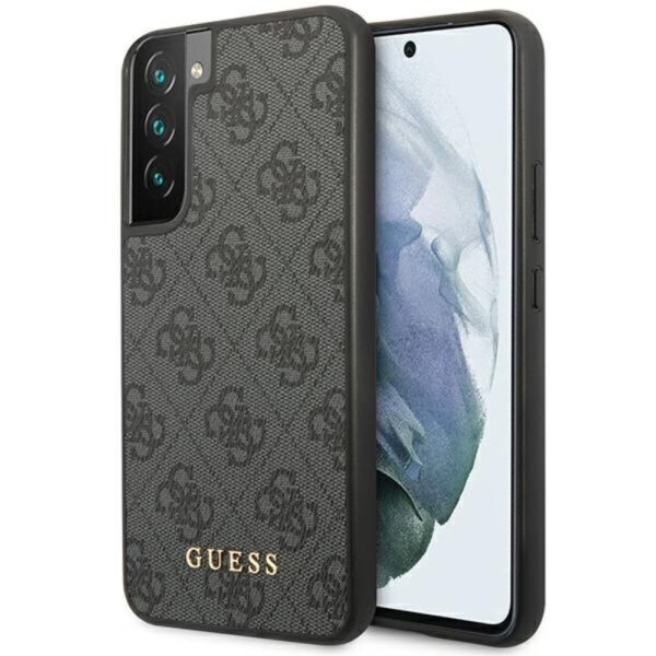 303847_oryg Guess case for Samsung Galaxy S23 GUHCS23SG4GFGR grey hardcase 4G Metal Gold Logo