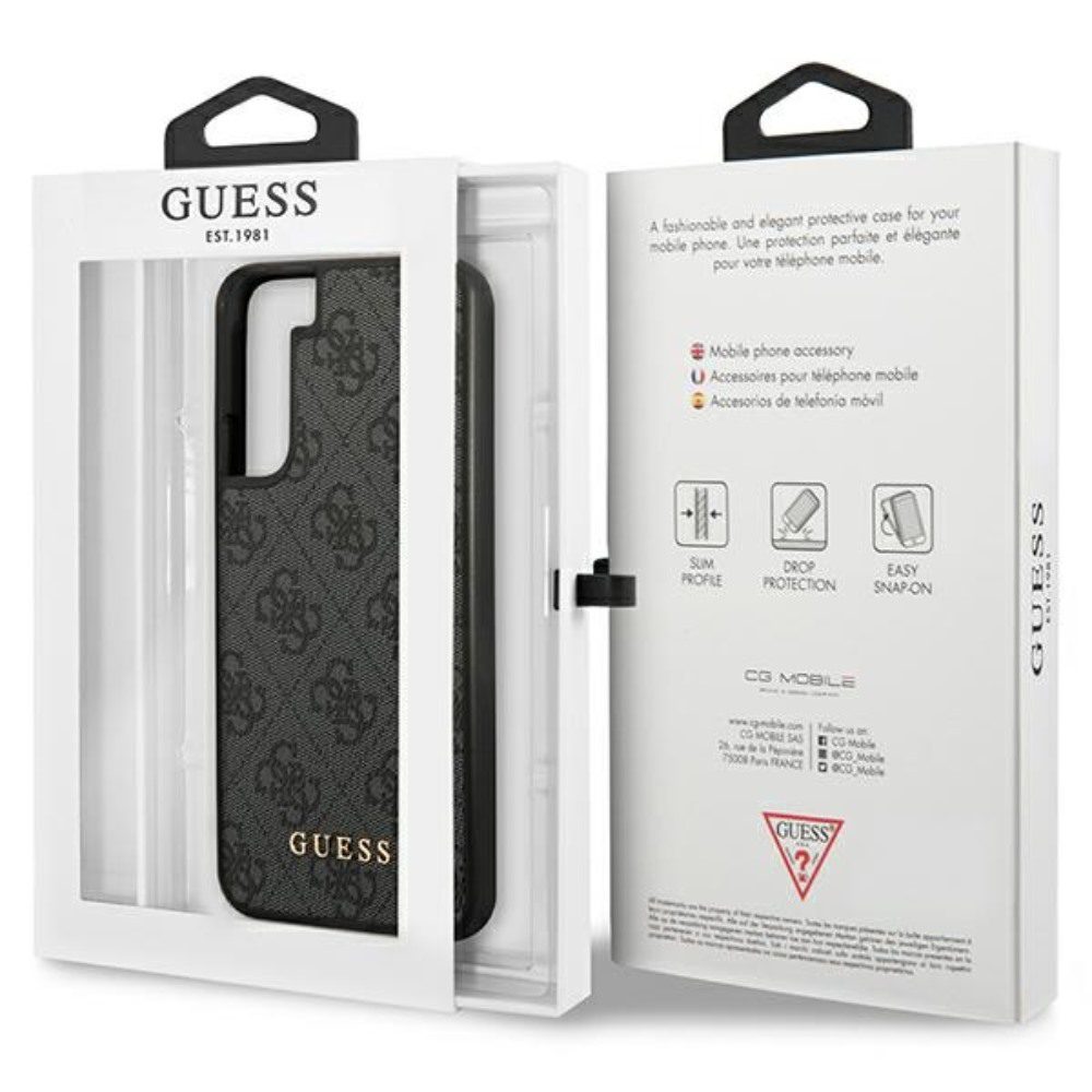 303850_oryg Guess case for Samsung Galaxy S23 GUHCS23SG4GFGR grey hardcase 4G Metal Gold Logo