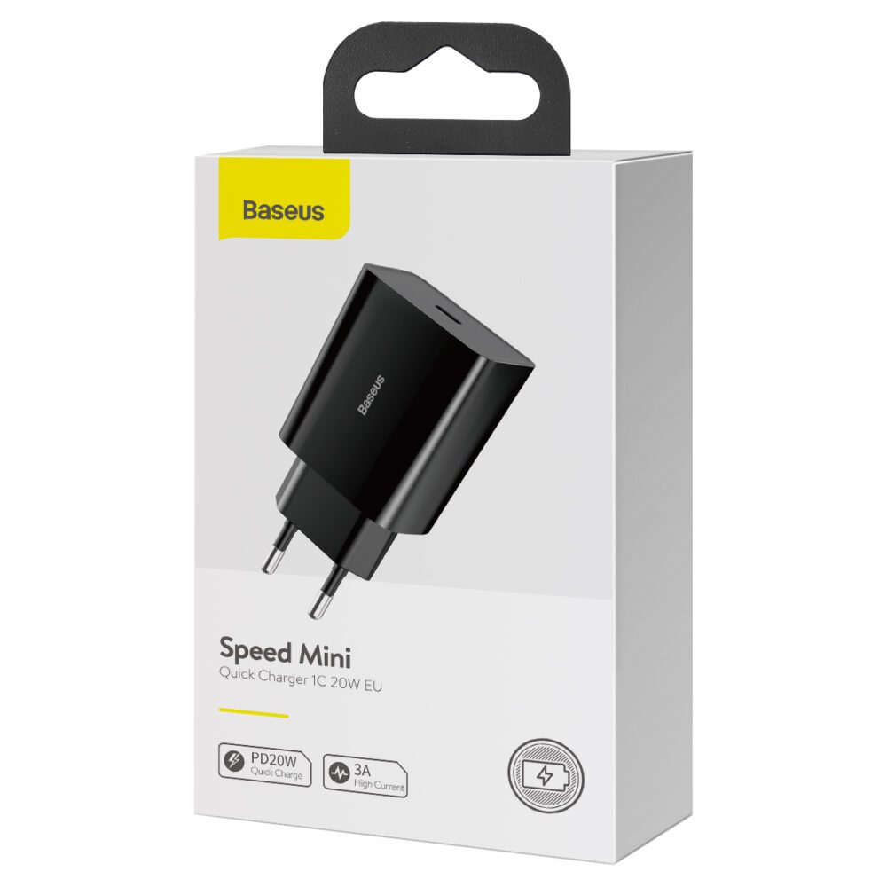 Baseus wall charger Speed Mini PD 20W 1x USB-C black