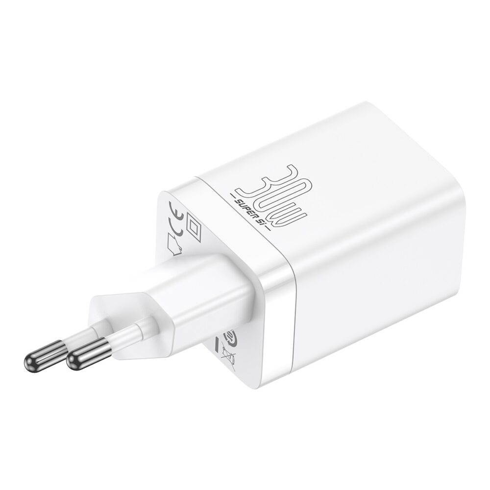 Baseus wall charger Super Si PD 30W 1x USB-C 1x USB white