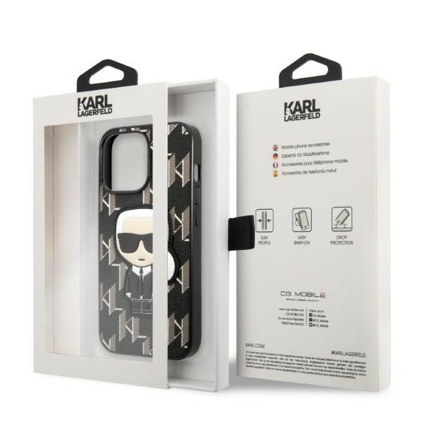 Karl Lagerfeld case for iPhone 13 Pro 6,1" KLHCP13LPMNIKBK black hard case Monogram Iconic Karl