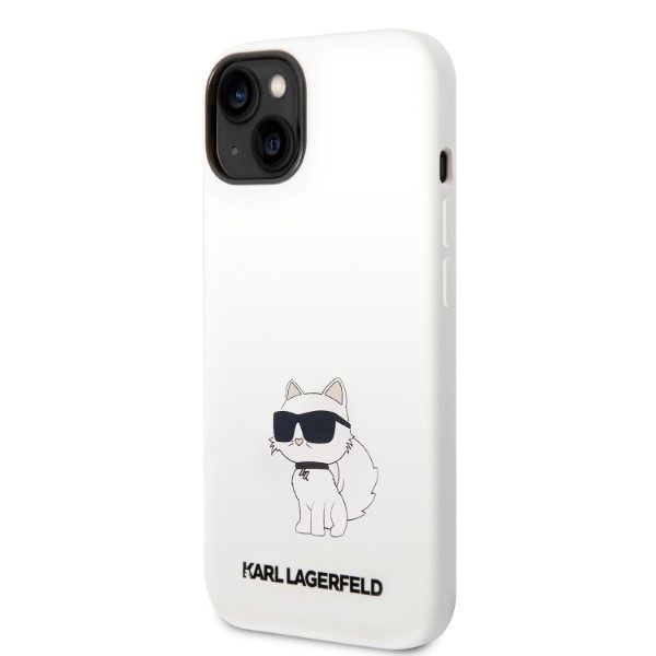 307861_oryg Karl Lagerfeld case for iPhone 14 Pro Max 6,7" KLHCP14XSNCHBCH white HC Silicone NFT Choupette