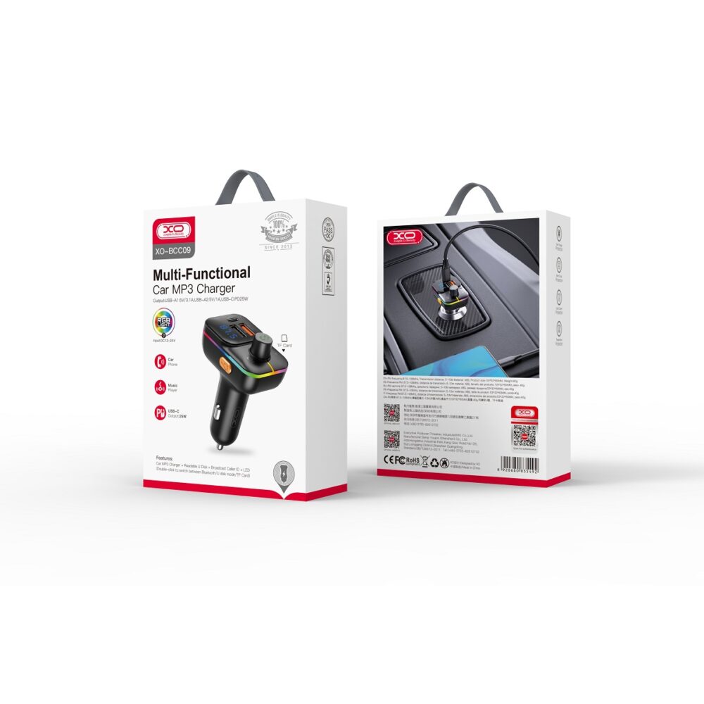 310217_oryg XO transmitter FM BCC09 Bluetooth MP3 car charger 25W black