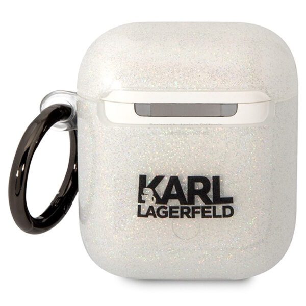 Karl Lagerfeld case for Airpods 1 / 2 KLA2HNKCTGT transparent Gliter Karl&Choupette