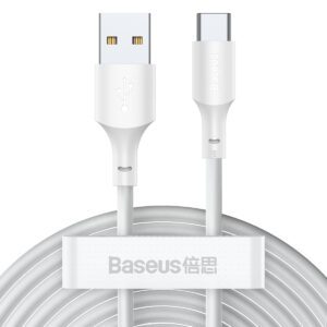 Baseus cable Simple Wisdom USB - USB-C 1,5 m 5A white 2 pcs