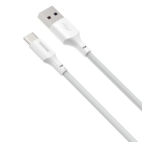 Baseus cable Simple Wisdom USB - USB-C 1,5 m 5A white 2 pcs