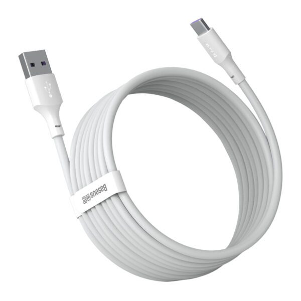 Baseus cable Simple Wisdom USB - USB-C 1,5 m 5A white 2 pcs