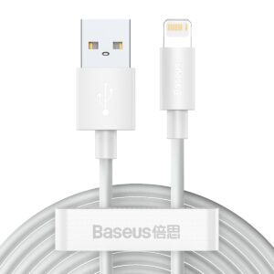 Baseus cable Simple Wisdom USB - Lightning 1,5 m 2,4A white 2 pcs