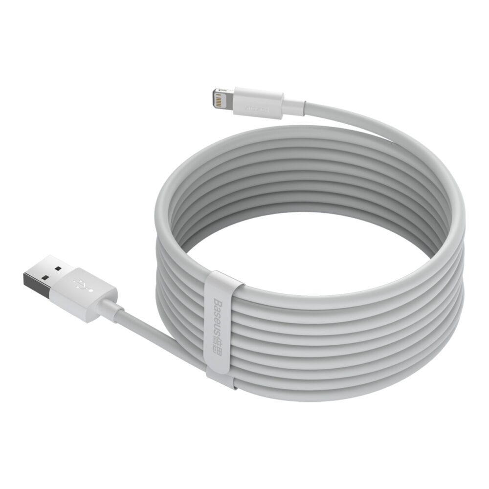 Baseus cable Simple Wisdom USB - Lightning 1,5 m 2,4A white 2 pcs