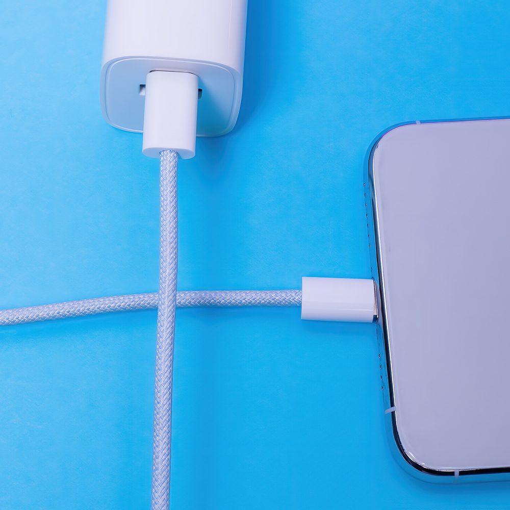 314010_oryg Maxlife MXUC-06 cable USB-C - USB-C 1,0 m 20W blue nylon