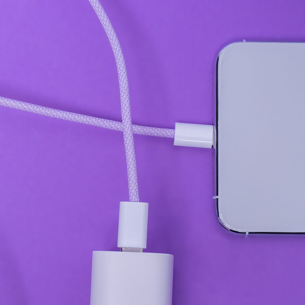 314017_oryg Maxlife MXUC-06 cable USB-C - USB-C 1,0 m 20W purple nylon