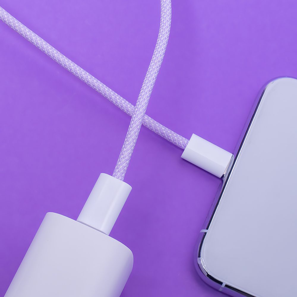 314018_oryg Maxlife MXUC-06 cable USB-C - USB-C 1,0 m 20W purple nylon
