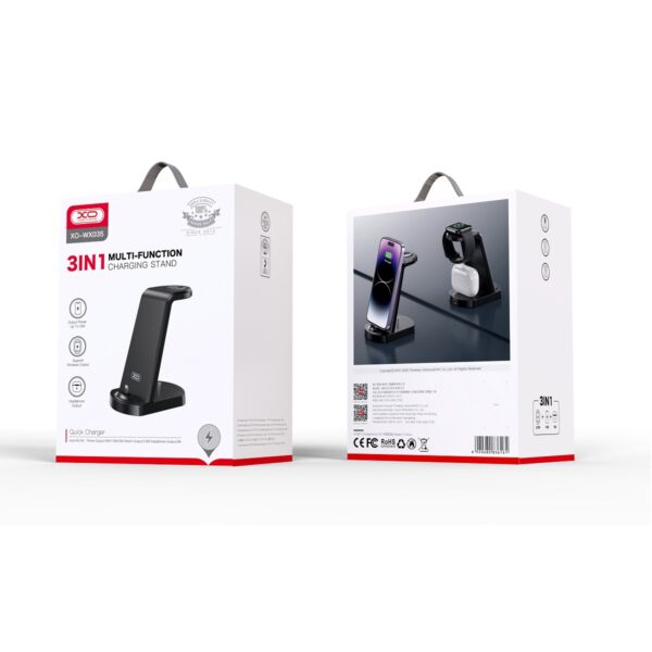 314525_oryg XO charging stand WX035 with Lightning connector 15W black 3in1