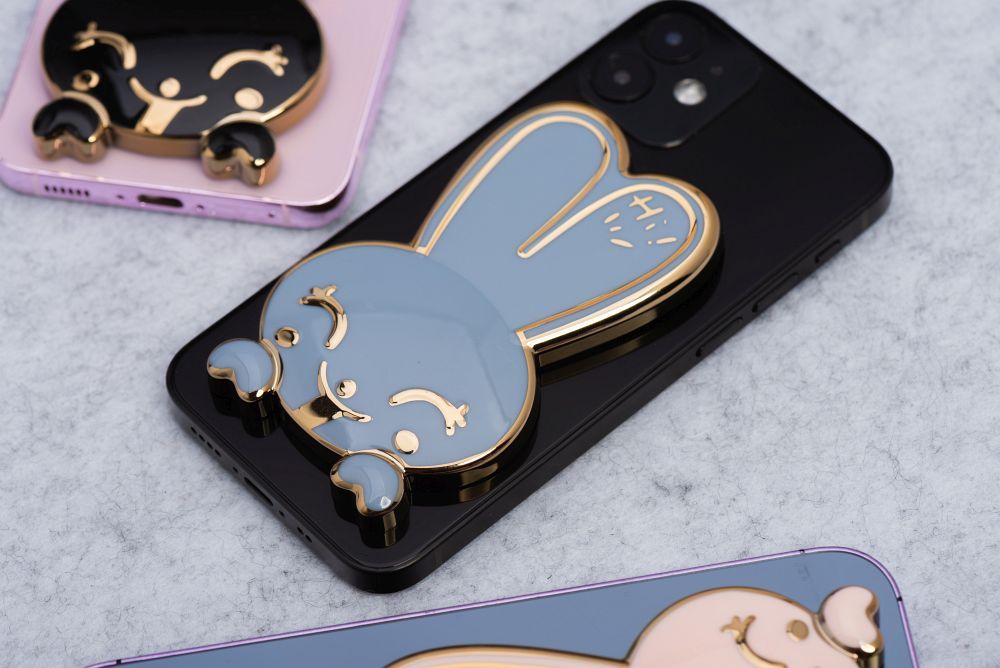 3146c428a0c0ee6d76f378a835cf4bd0 Phone stand RABBIT - stick-on - blue