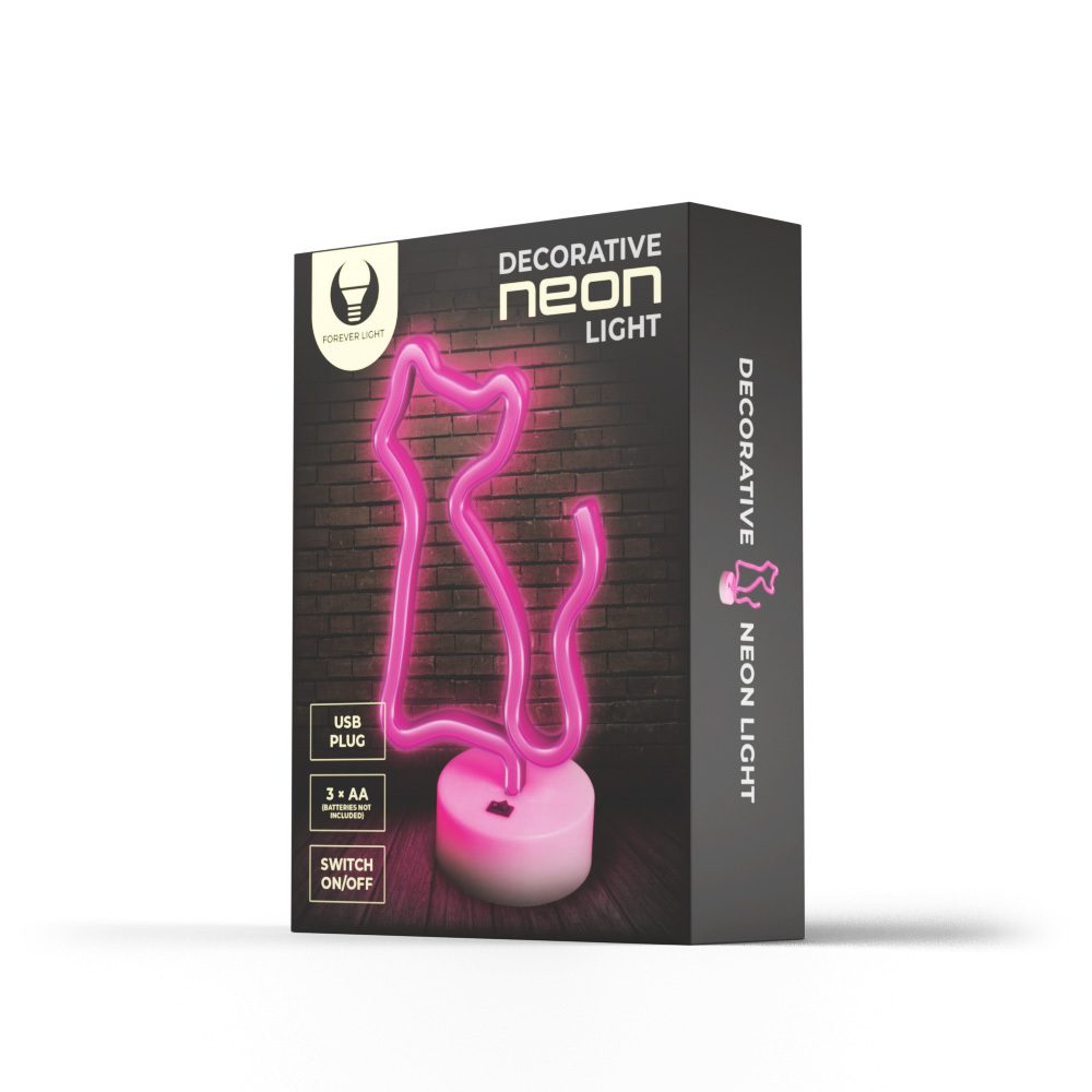 316765_oryg Neon LED on a stand CAT pink FSNE02 Forever Light