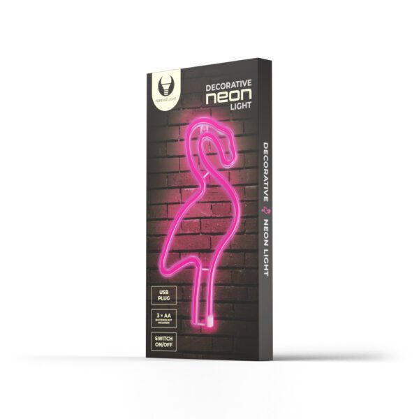 Neon LED Light Flamingo pink Bat + USB FLNE18 Forever Light